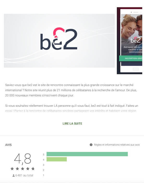 avis utilisateurs sur app be2