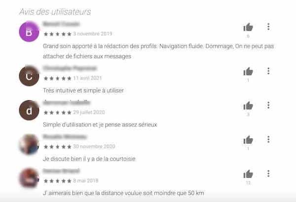 avis utilisateurs sur l'application Nos Belles Années